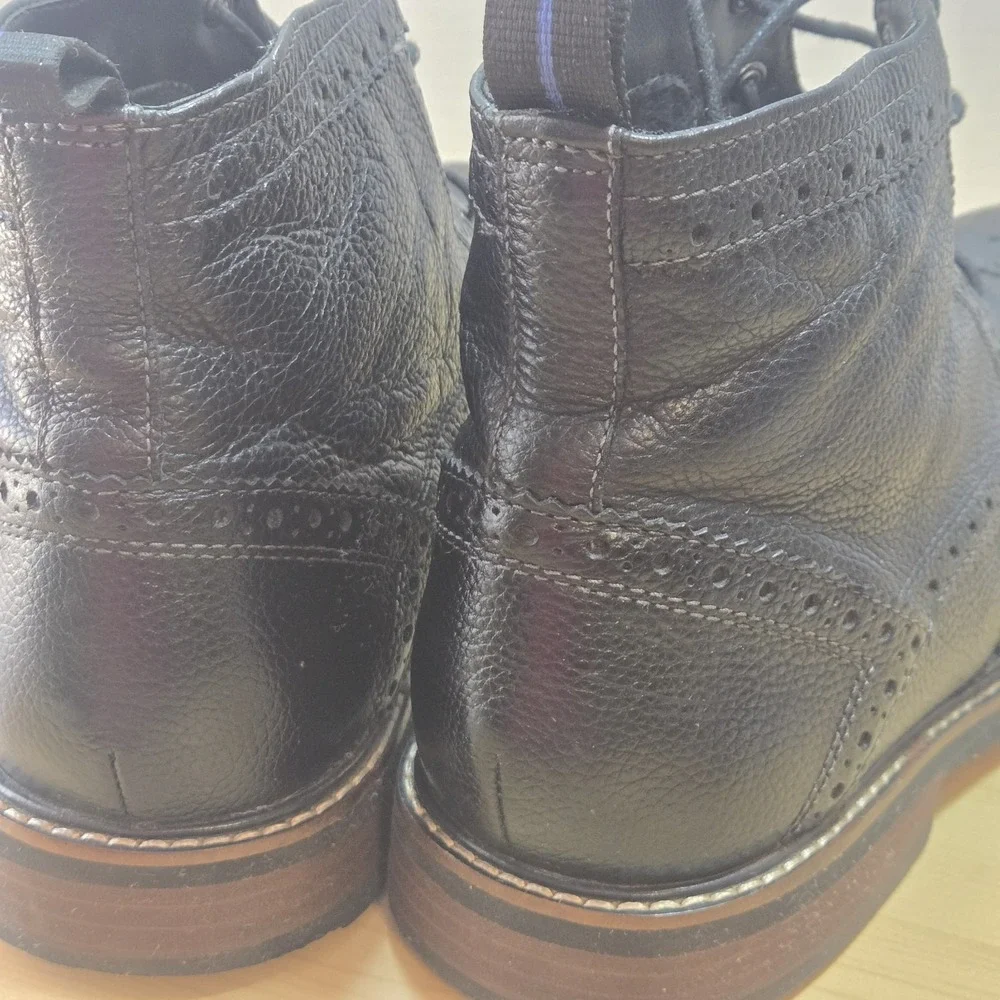 Nunn Bush Men's 10.5M Black Leather Wingtip Brogue Chukka Boots Memory Foam
